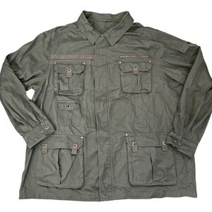 Boulder Creek Trading Company Field Jacket Men 3XL Green Canvas Military Utility